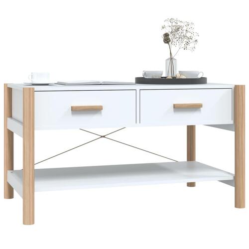 Sofabord 82x48x45 cm konstrueret træ hvid