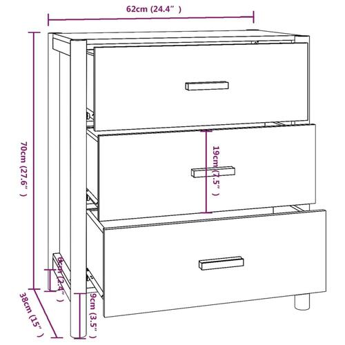 Skænk 62x38x70 cm konstrueret træ hvid