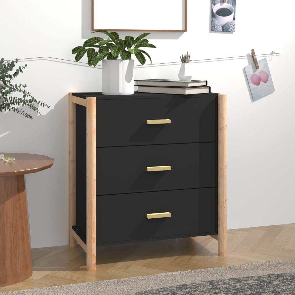 Skænk 62x38x70 cm konstrueret træ sort