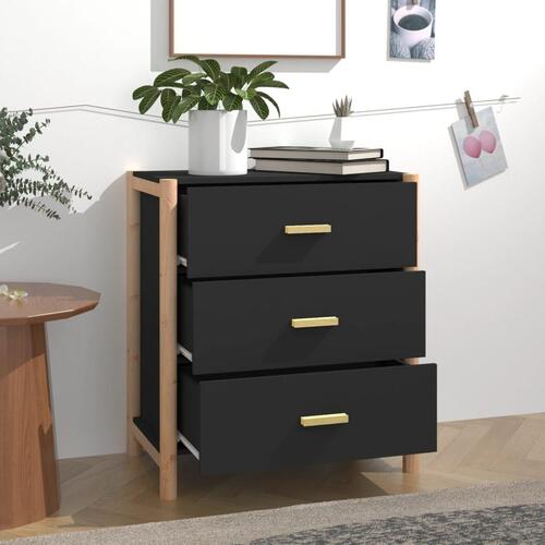 Skænk 62x38x70 cm konstrueret træ sort