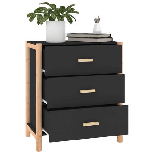 Skænk 62x38x70 cm konstrueret træ sort