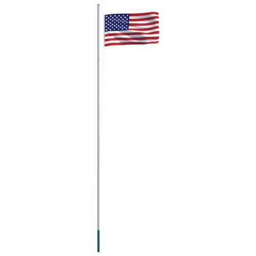 Det amerikanske flag og flagstang 6,2 m aluminium