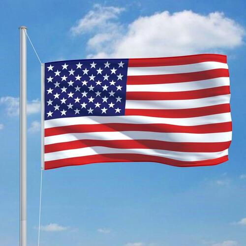 Det amerikanske flag og flagstang 6,2 m aluminium