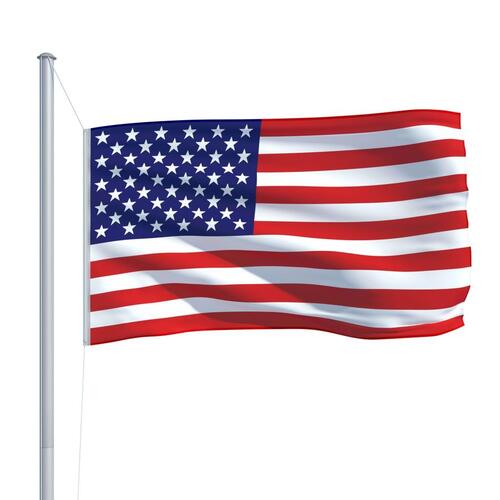 Det amerikanske flag og flagstang 6,2 m aluminium