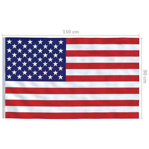 Det amerikanske flag og flagstang 6,2 m aluminium
