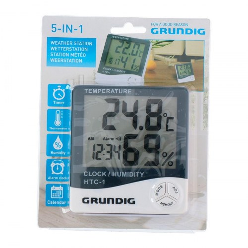 Multifunktionel vejrstation Grundig HTC-1 - hvid/sort