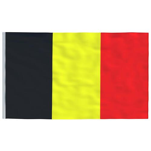 Belgiens flag og flagstang 6 m aluminium