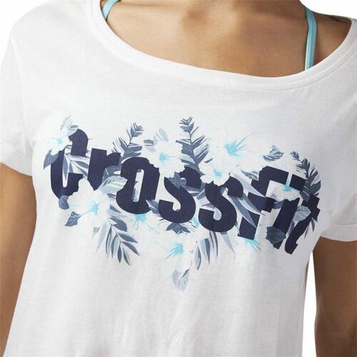 Kortærmet T-shirt til Kvinder Reebok Floral Easy Crossfit Hvid XS