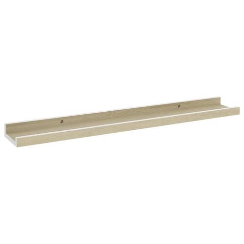 Væghylder 2 stk. 60x9x3 cm hvid og sonoma-eg