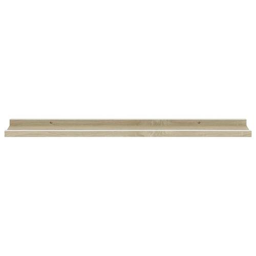 Væghylder 2 stk. 80x9x3 cm hvid og sonoma-eg