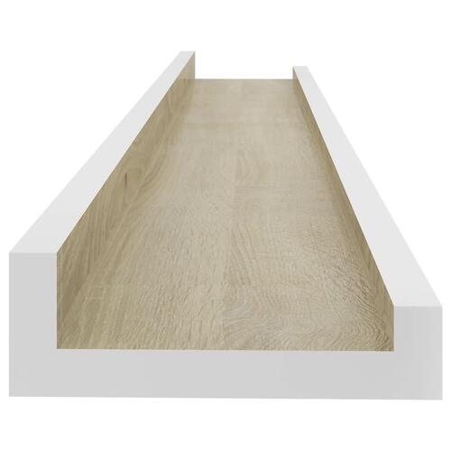 Væghylder 4 stk. 60x9x3 cm hvid og sonoma-eg