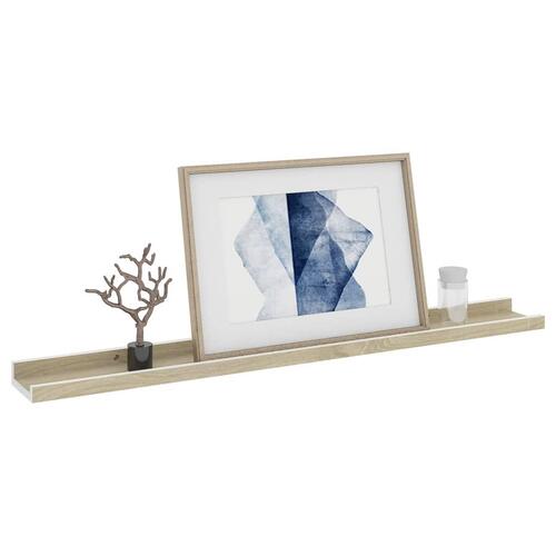 Væghylder 4 stk. 80x9x3 cm hvid og sonoma-eg