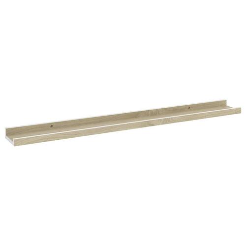Væghylder 4 stk. 80x9x3 cm hvid og sonoma-eg