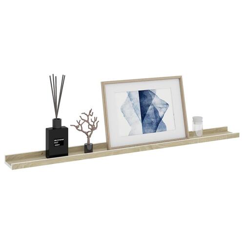 Væghylder 4 stk. 100x9x3 cm hvid og sonoma-eg