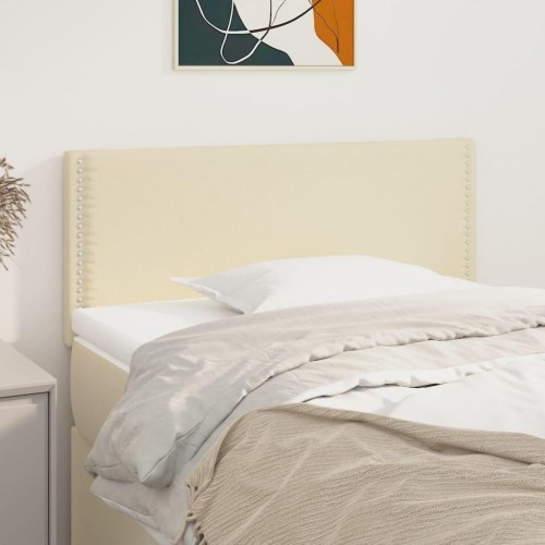 Sengegavl 100x5x78/88 cm kunstlæder cremefarvet