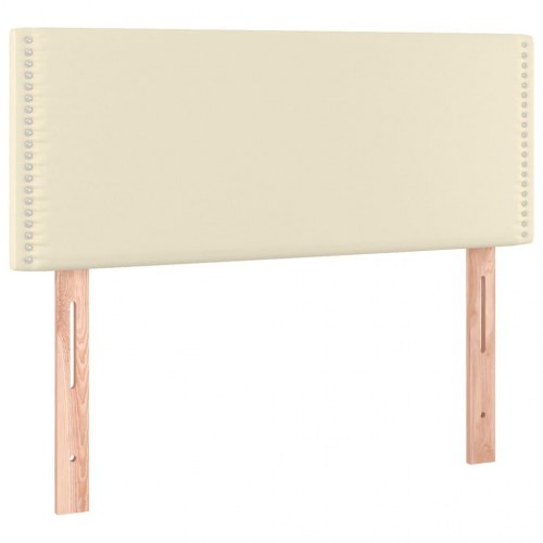 Sengegavl 100x5x78/88 cm kunstlæder cremefarvet