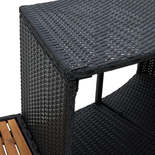 Kant til spa polyrattan og massivt akacietræ sort og natur