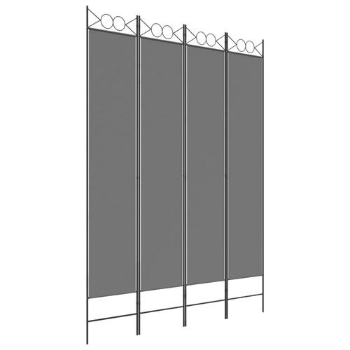 4-panels rumdeler 160x220 cm stof antracitgrå