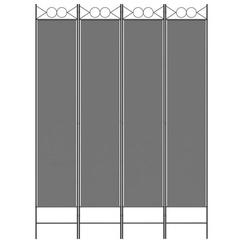4-panels rumdeler 160x220 cm stof antracitgrå