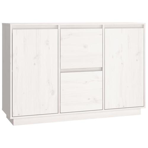 Skænk 111x34x75 cm massivt fyrretræ hvid
