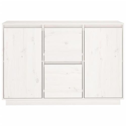 Skænk 111x34x75 cm massivt fyrretræ hvid