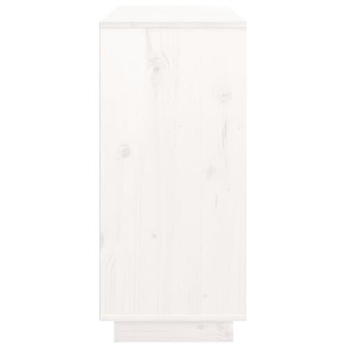 Skænk 111x34x75 cm massivt fyrretræ hvid