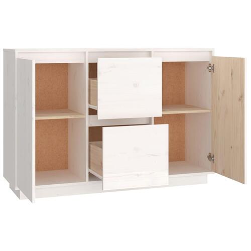 Skænk 111x34x75 cm massivt fyrretræ hvid