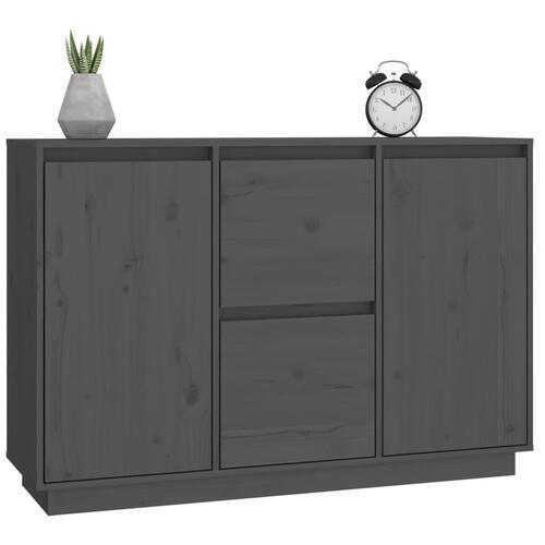 Skænk 111x34x75 cm massivt fyrretræ grå