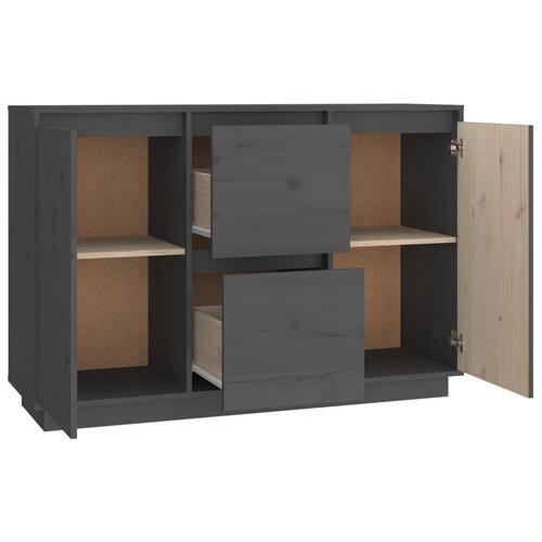 Skænk 111x34x75 cm massivt fyrretræ grå