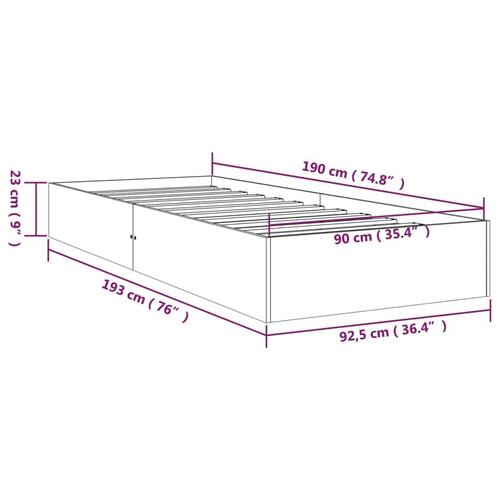 Sengeramme 90x190 cm massivt træ