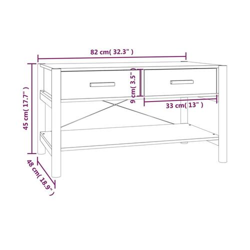 Sofabord 82x48x45 cm konstrueret træ