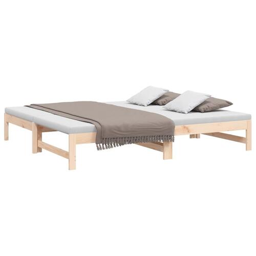 Daybed med udtræk 2x(75x190) cm massivt fyrretræ