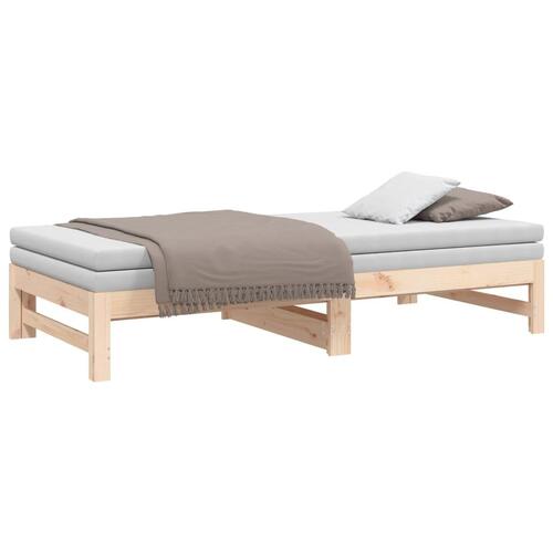 Daybed med udtræk 2x(75x190) cm massivt fyrretræ