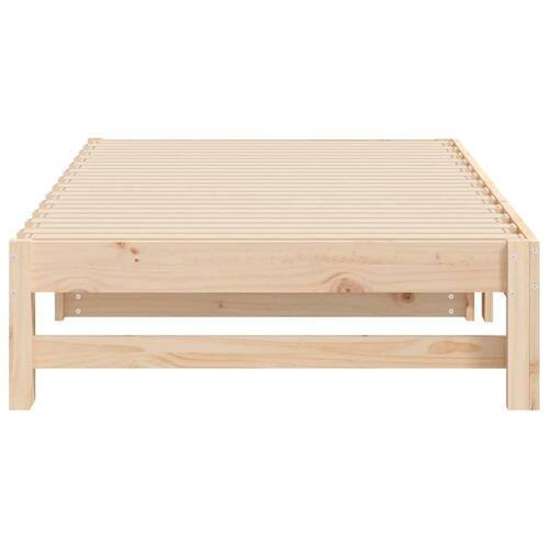 Daybed med udtræk 2x(75x190) cm massivt fyrretræ