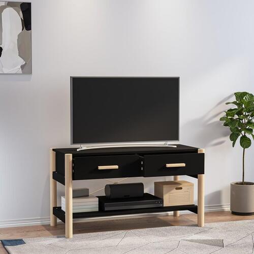 Tv-bord 82x38x45 cm konstrueret træ sort