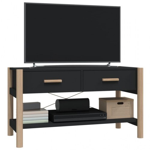 Tv-bord 82x38x45 cm konstrueret træ sort