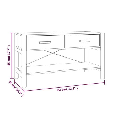 Tv-bord 82x38x45 cm konstrueret træ sort