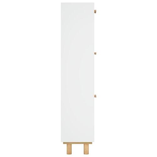 Skoskab 52x25x115 cm konstrueret træ og naturlig rattan hvid