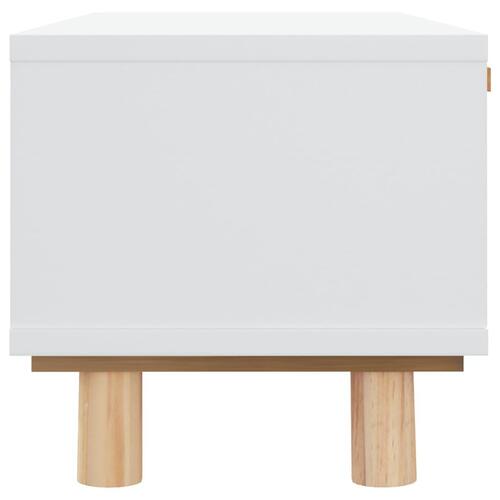 Sofabord 80x40x30 cm konstrueret træ og massivt fyrretræ hvid
