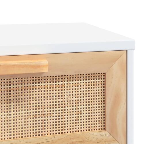 Sofabord 80x40x30 cm konstrueret træ og massivt fyrretræ hvid