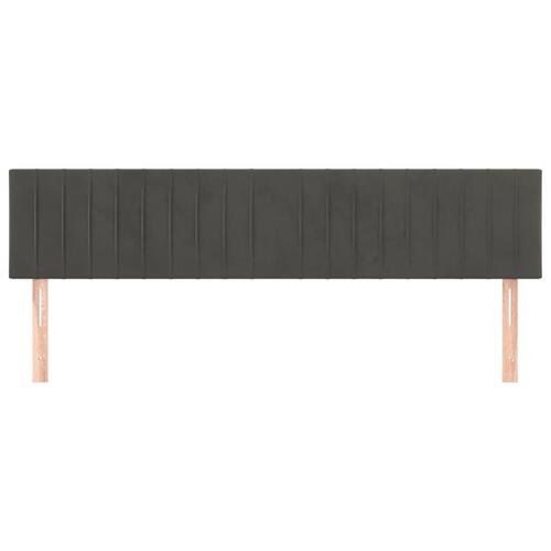 Sengegavle 2 stk. 80x5x78/88 cm fløjl mørkegrå