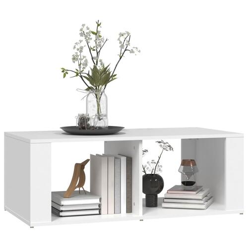 Sofabord 100x50x36 cm konstrueret træ hvid