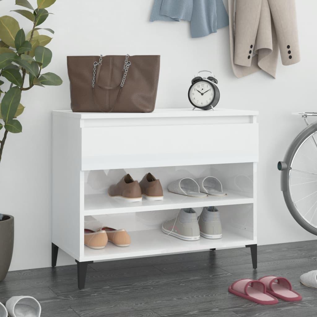 Skoreol 70x36x60 cm konstrueret træ hvid højglans
