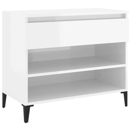 Skoreol 70x36x60 cm konstrueret træ hvid højglans