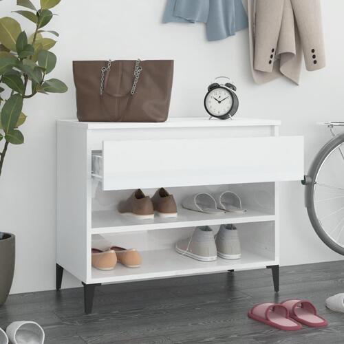 Skoreol 70x36x60 cm konstrueret træ hvid højglans