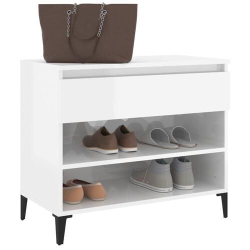 Skoreol 70x36x60 cm konstrueret træ hvid højglans