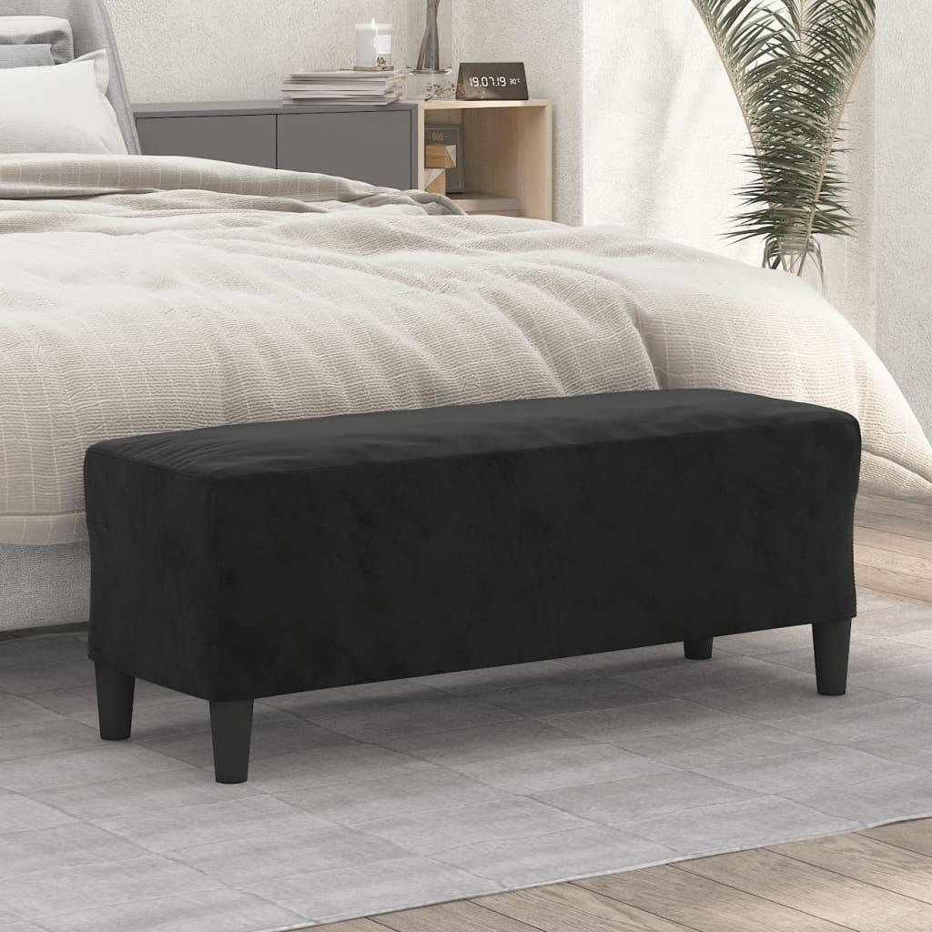 Bænk 100x35x41 cm velour sort
