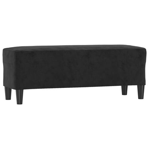 Bænk 100x35x41 cm velour sort