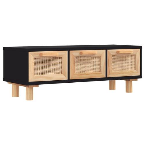 Sofabord 80x40x30 cm konstrueret træ og massivt fyrretræ sort
