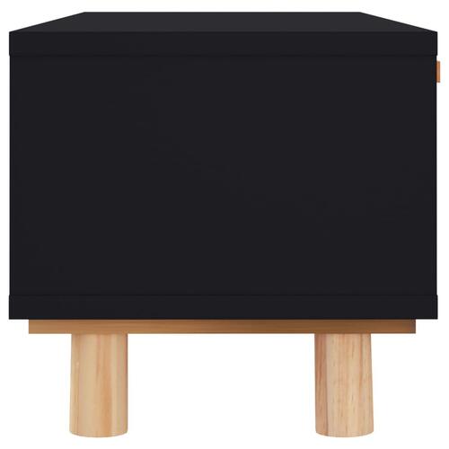 Sofabord 80x40x30 cm konstrueret træ og massivt fyrretræ sort